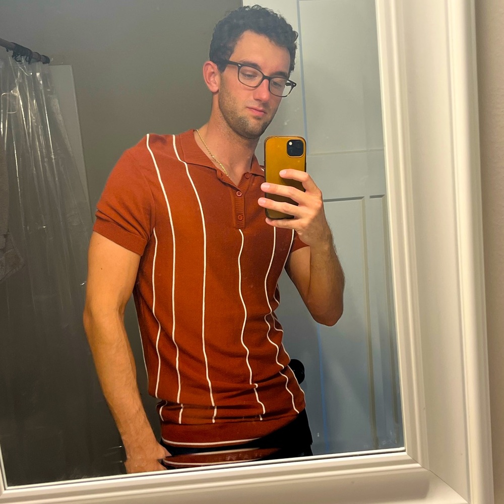 Zara striped short sleeve polo (soft fabric)